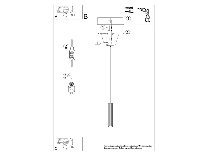 Lampe suspendue Onyx 1 vert olive