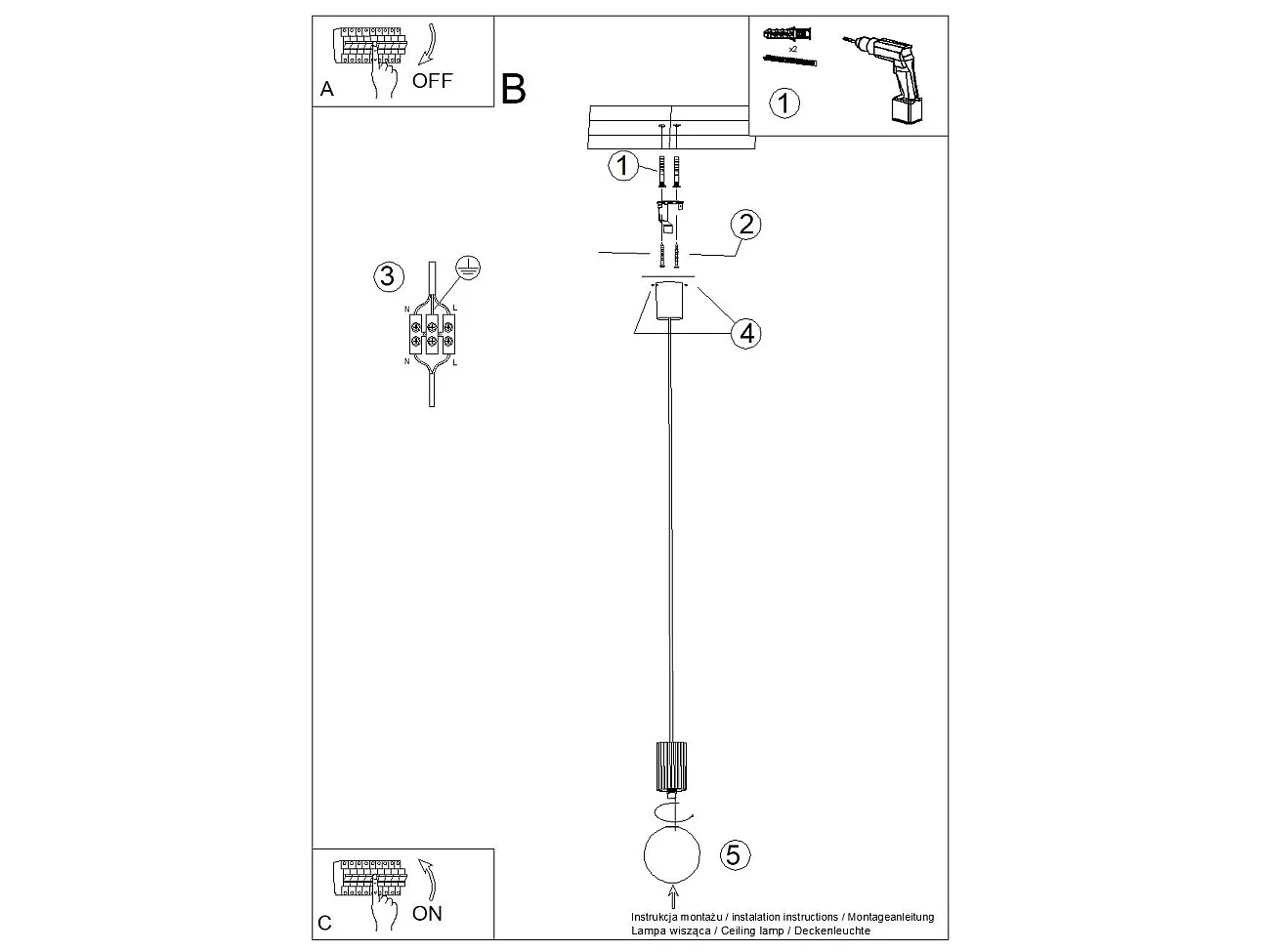 Lampe suspendue Orbis 1 moka