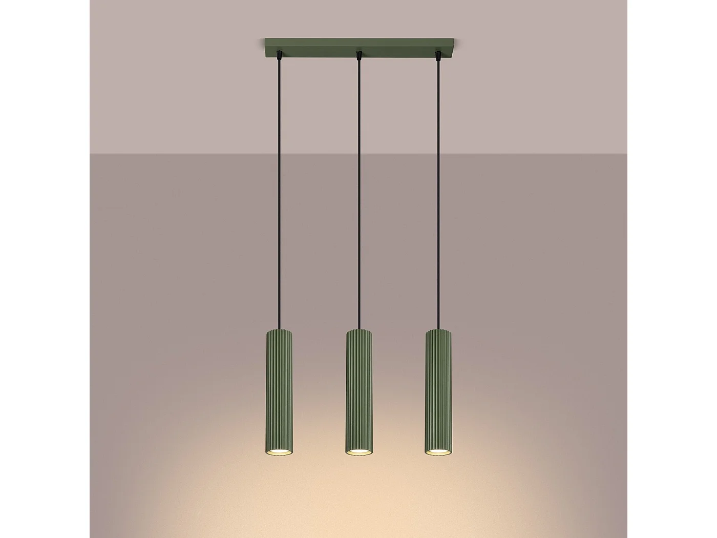 Lampe suspendue Onyx 3L vert olive