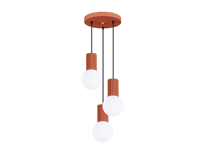 Lampe suspendue Orbis 3P rouge ochra