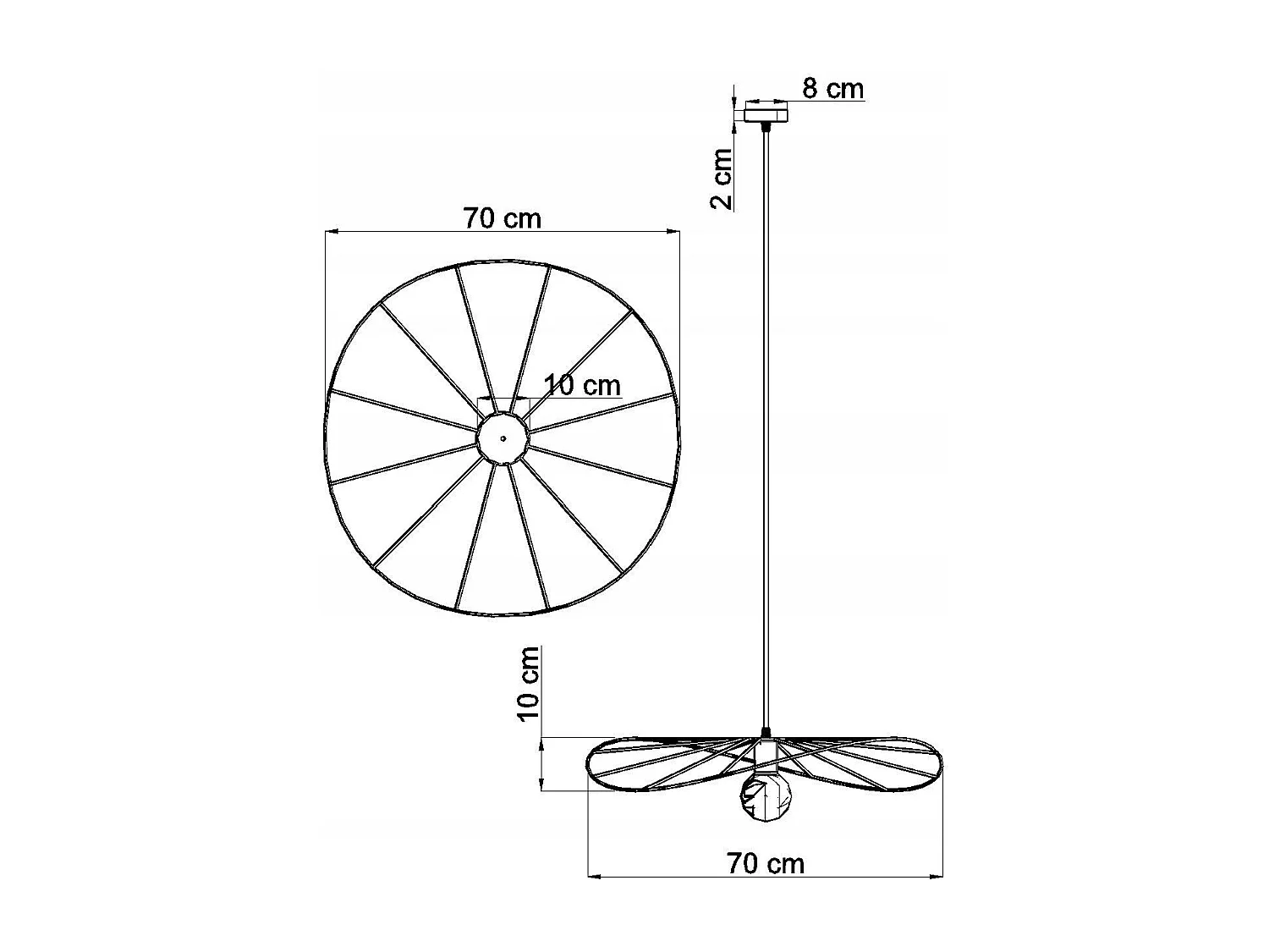 Lampe suspendue Solis 70 noir