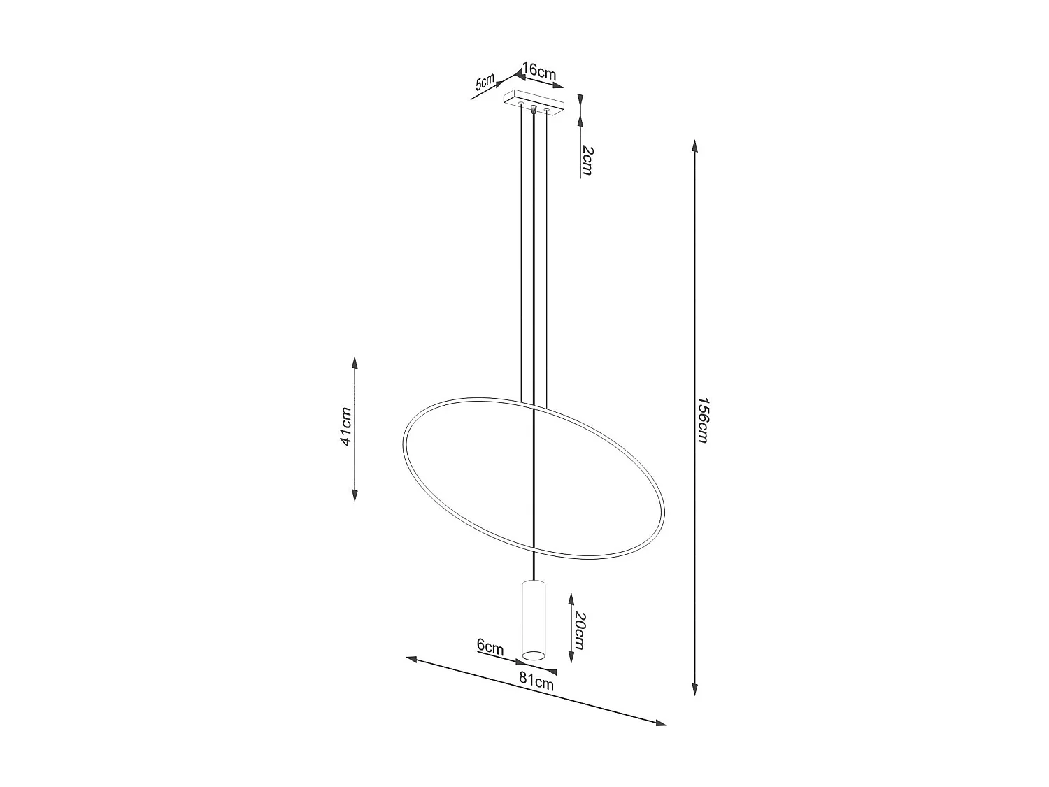 Lampe suspendue Caelis 1 noir