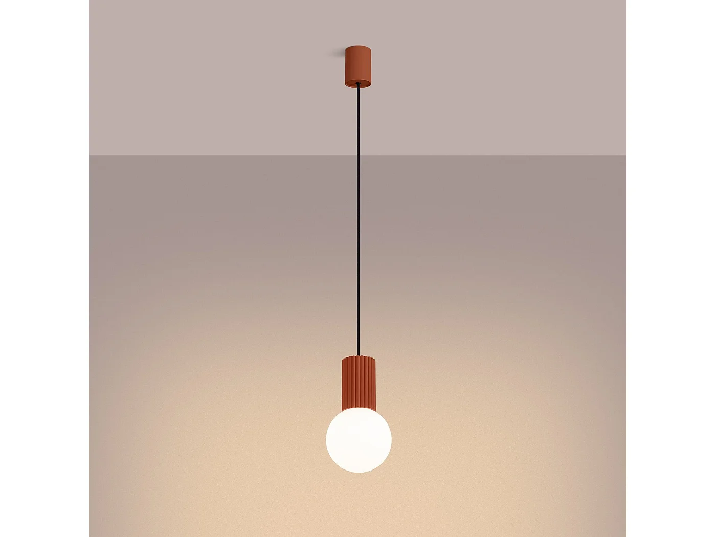 Lampe suspendue Orbis 1 rouge ochra