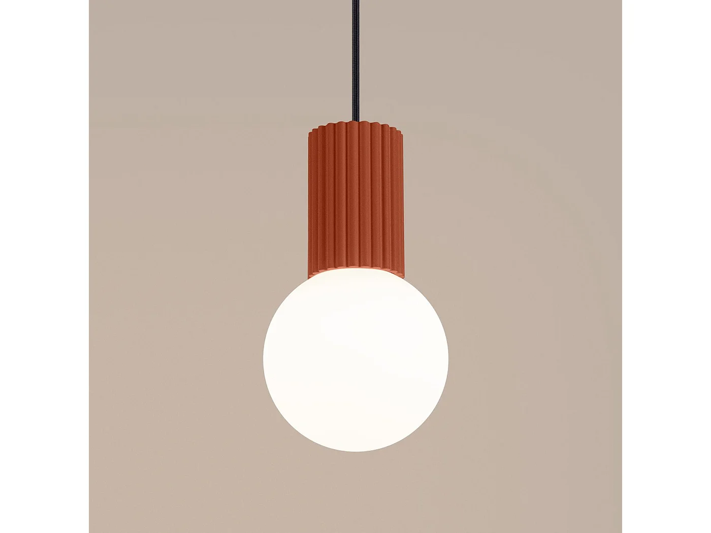 Lampe suspendue Orbis 1 rouge ochra