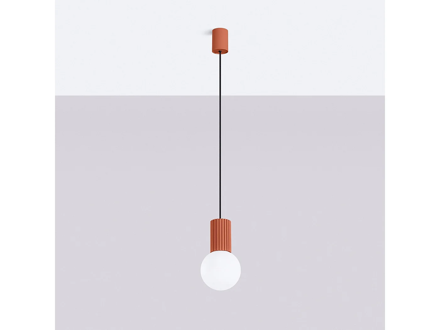 Lampe suspendue Orbis 1 rouge ochra
