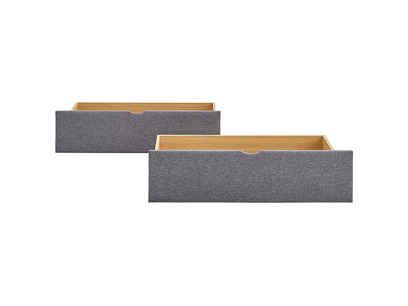 Bettkasten 99x37x26 cm grau, 2er-Set