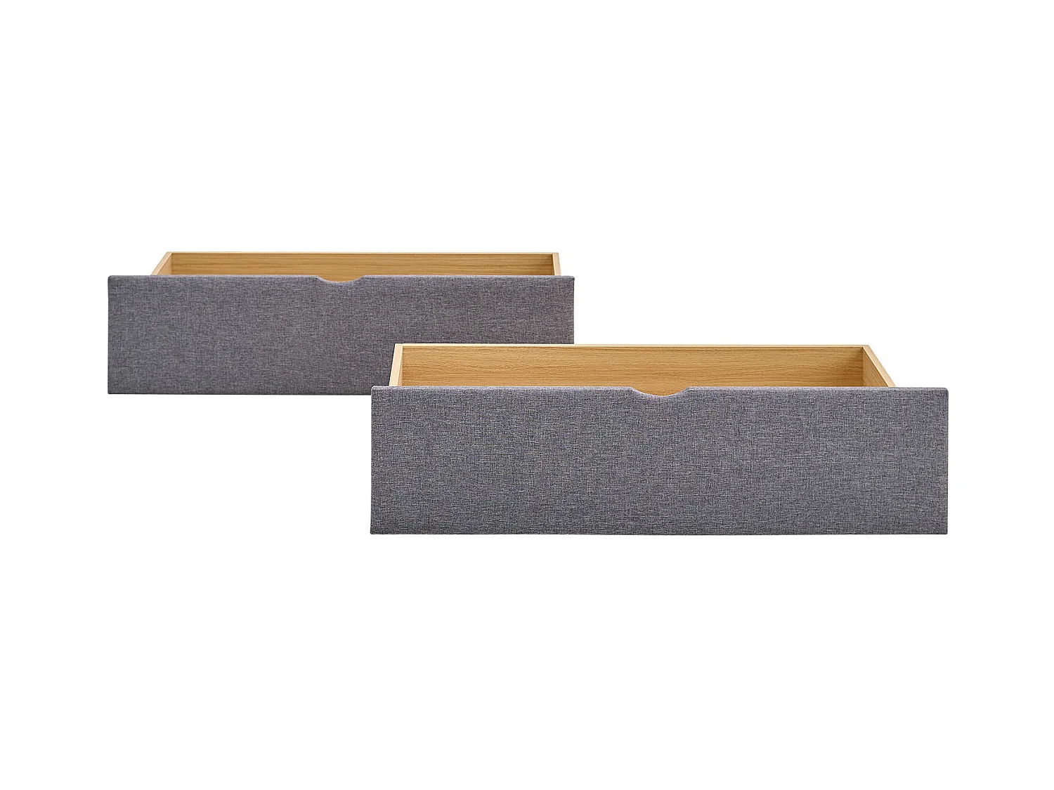 Bettkasten 99x37x26 cm grau, 2er-Set