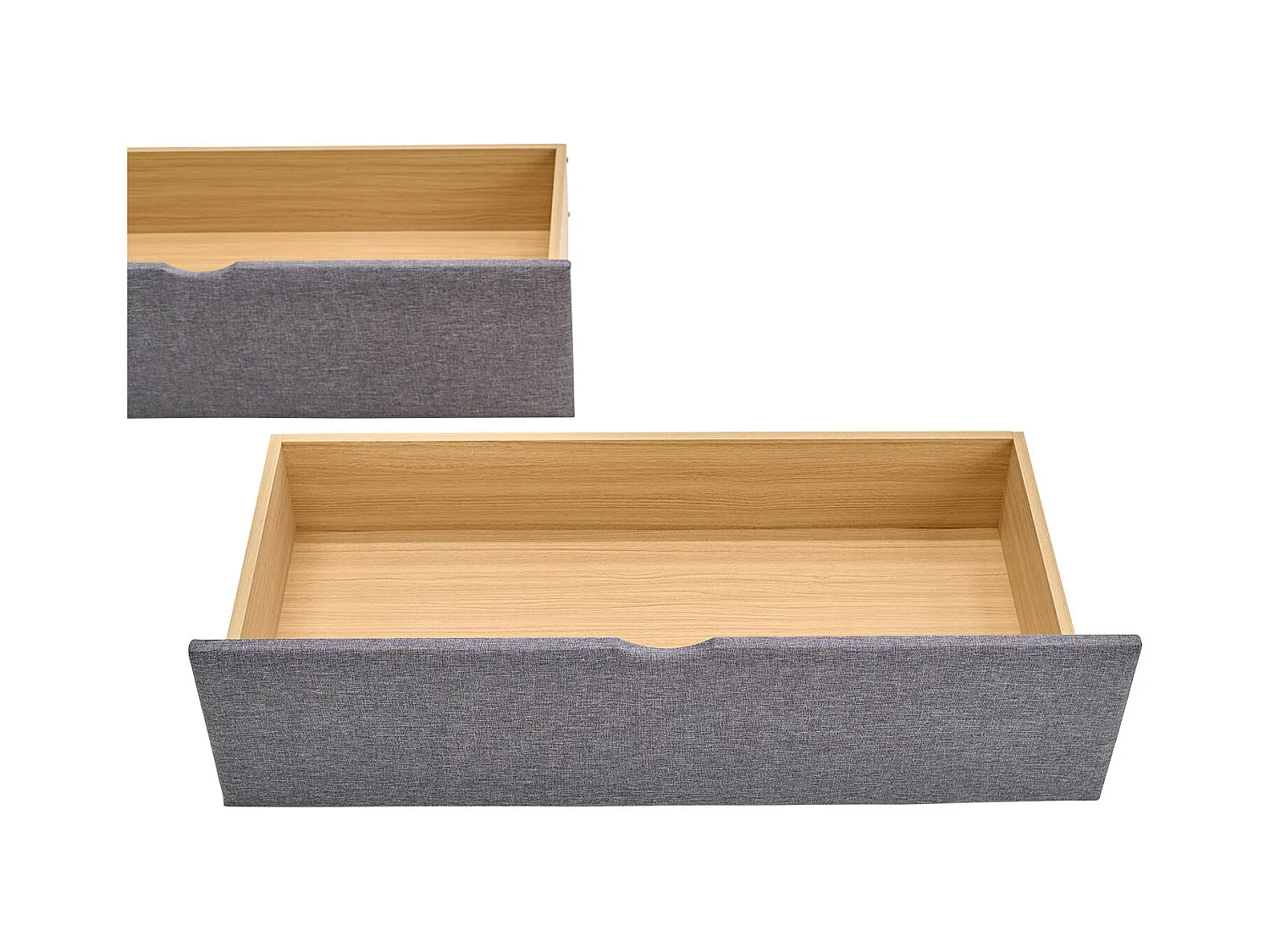 Bettkasten 99x37x26 cm grau, 2er-Set