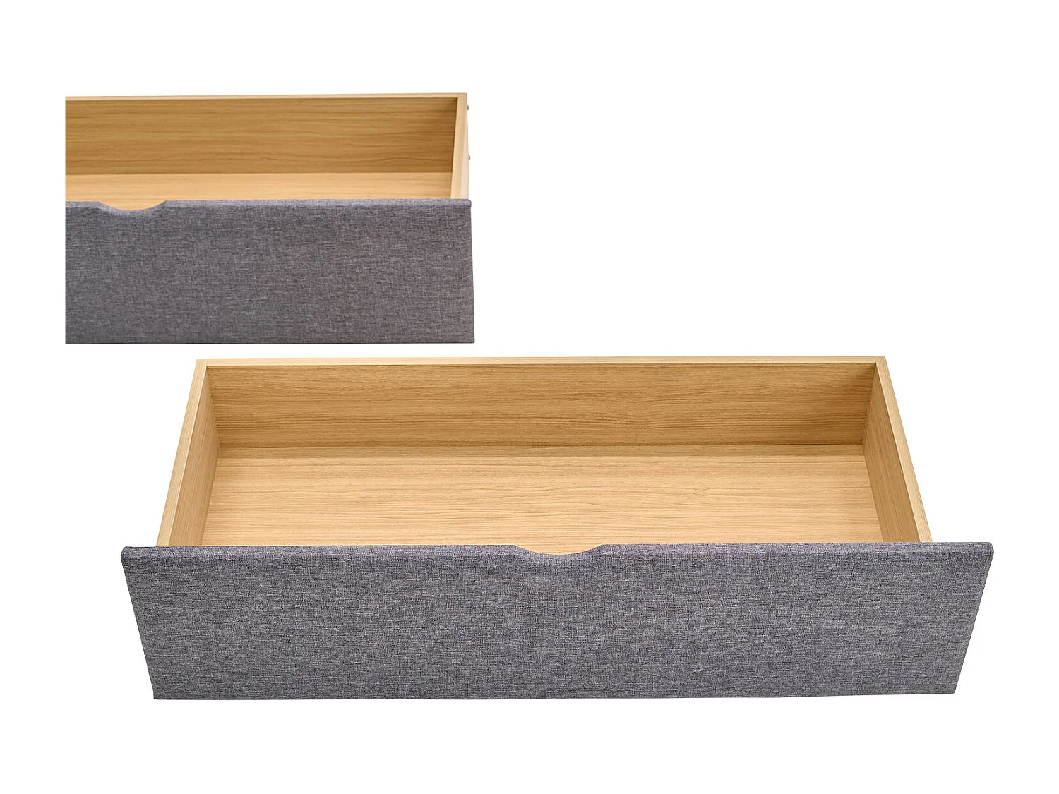 Bedlade 99x37x26 cm grijs set van 2