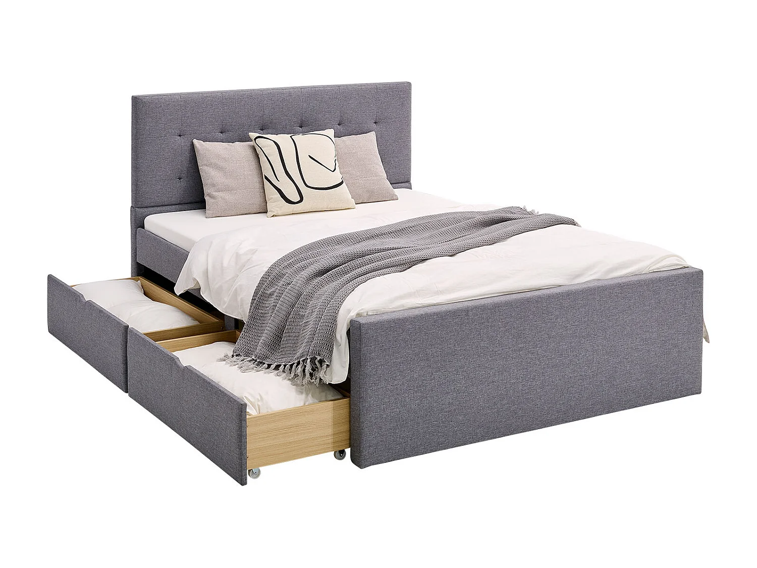 Bedlade 99x37x26 cm grijs set van 2