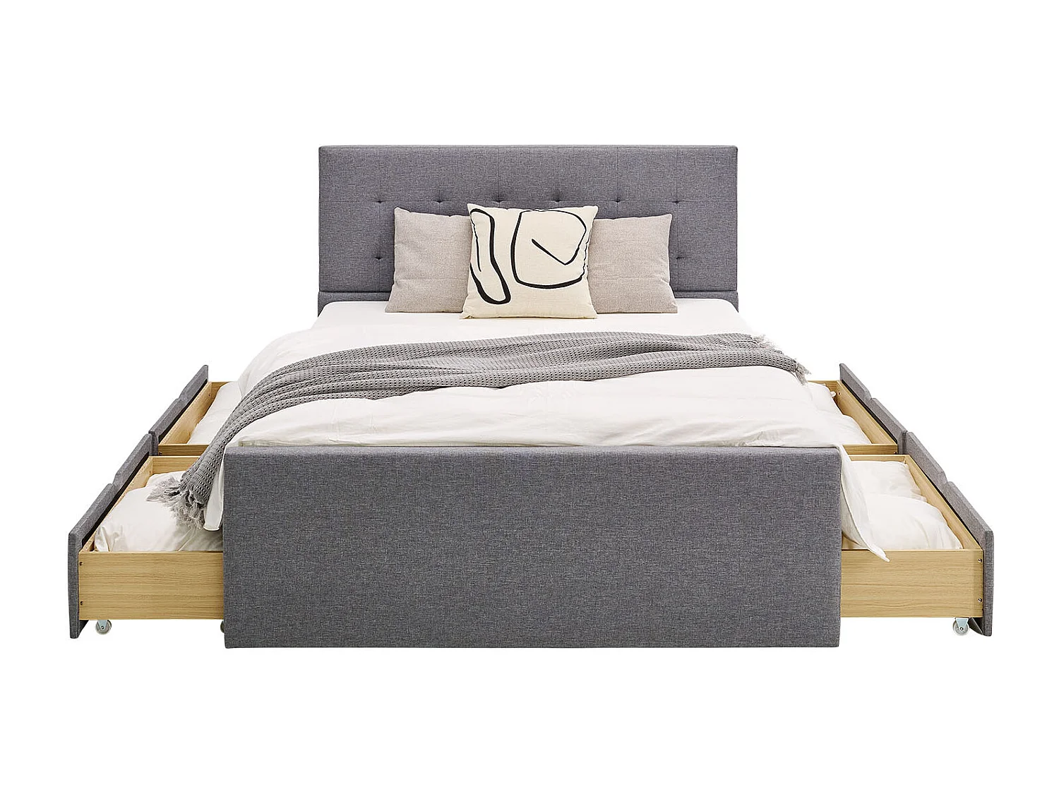 Bedlade 99x37x26 cm grijs set van 2