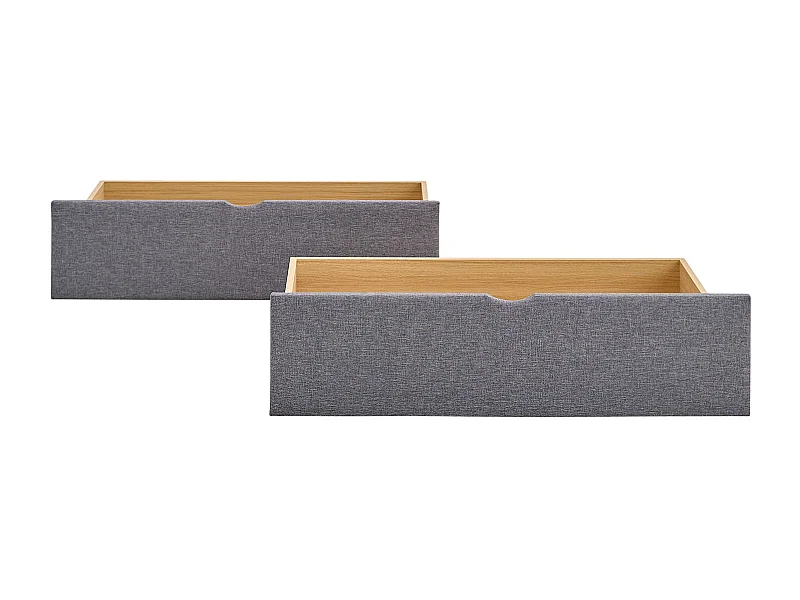 Szuflada do łóżka 99x37x26 cm szara zestaw 2 szt.