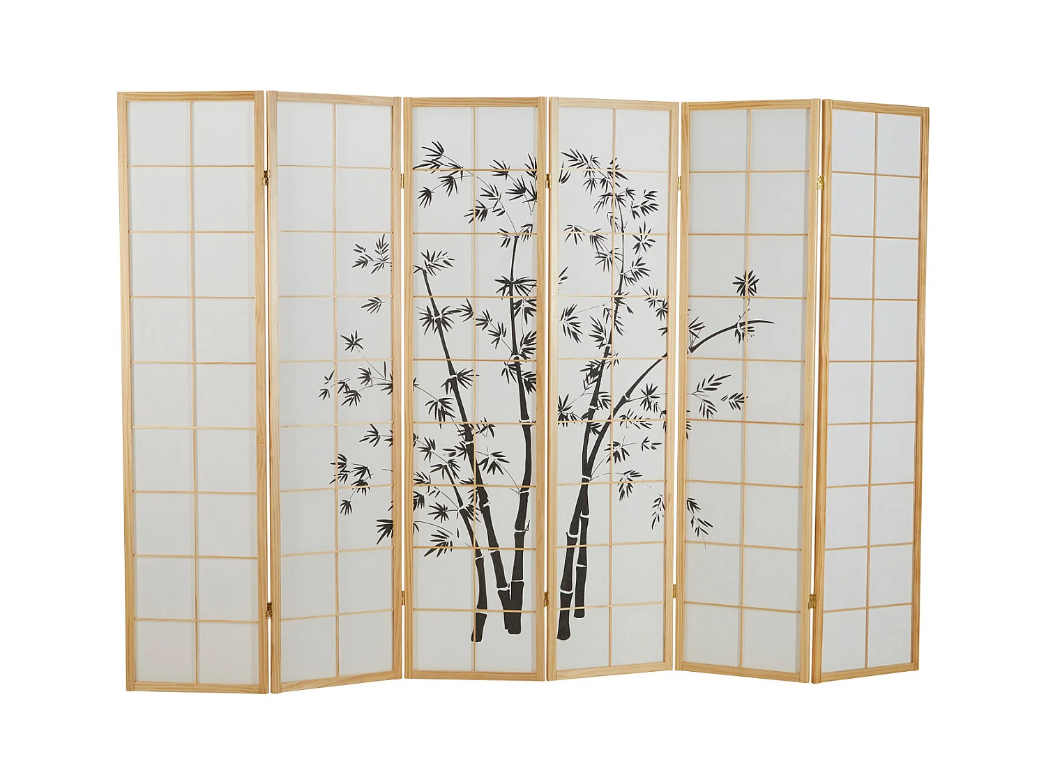 Paravent 263x179x2 cm papier de riz naturel