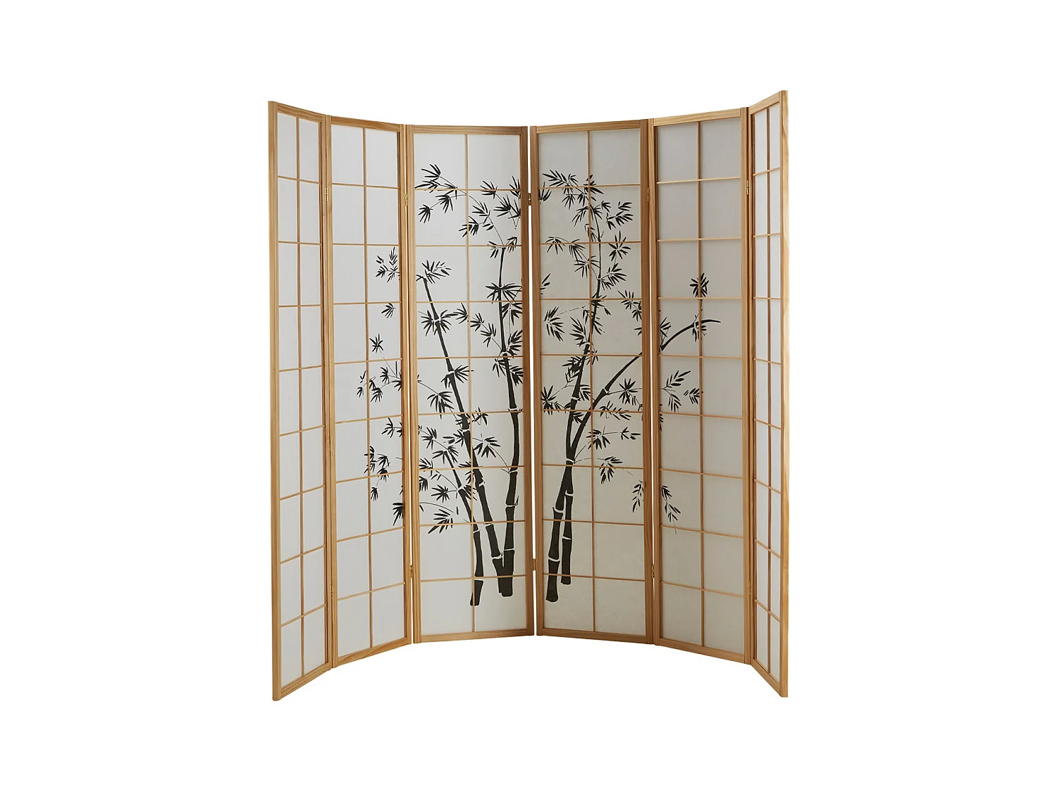 Paravent 263x179x2 cm papier de riz naturel