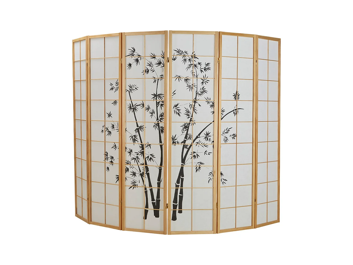 Paravent 263x179x2 cm papier de riz naturel