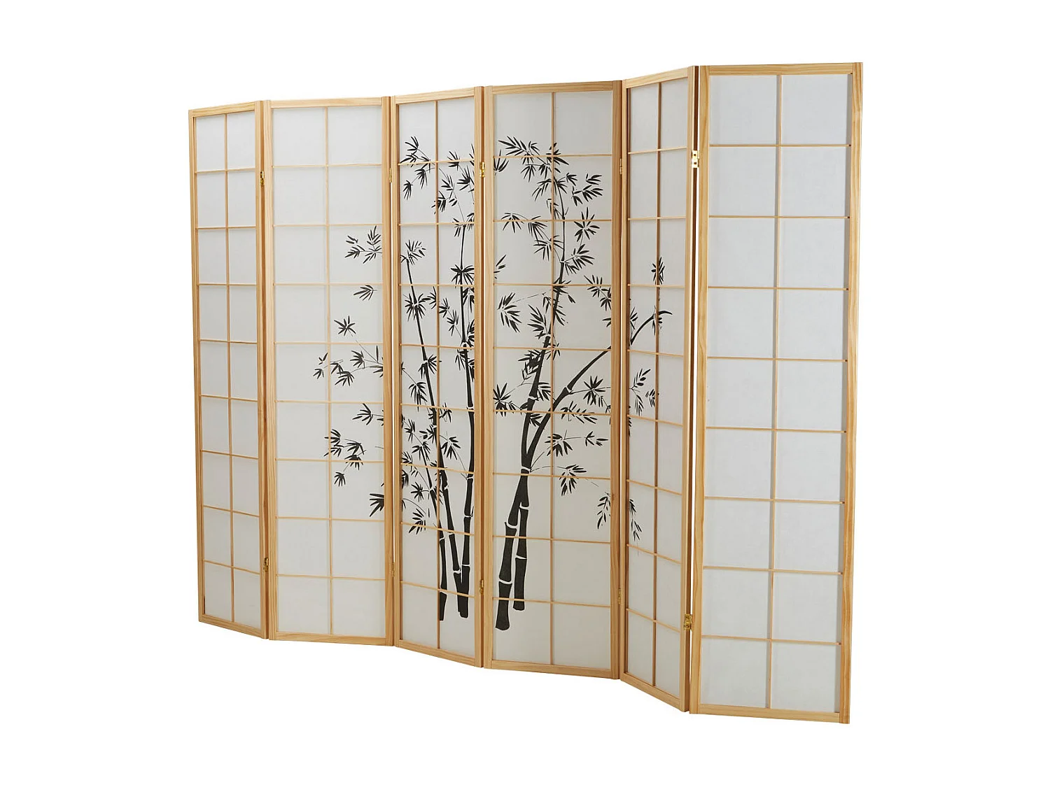 Paravent 263x179x2 cm papier de riz naturel
