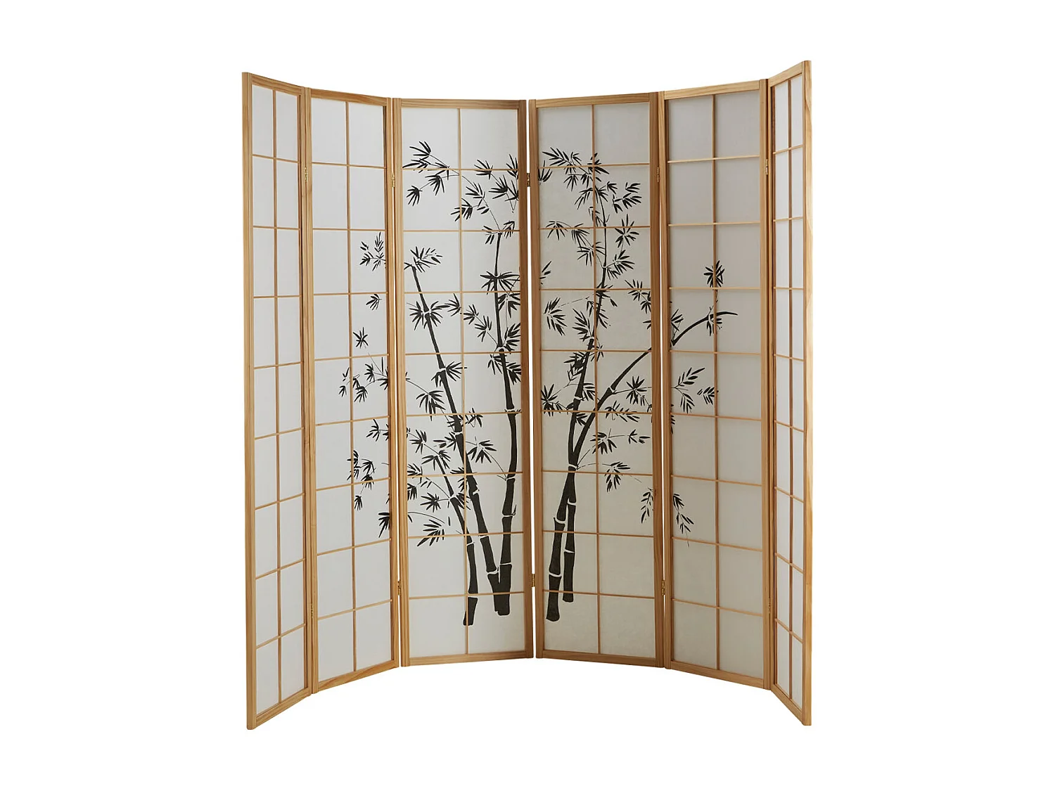 Paravent 263x179x2 cm papier de riz naturel