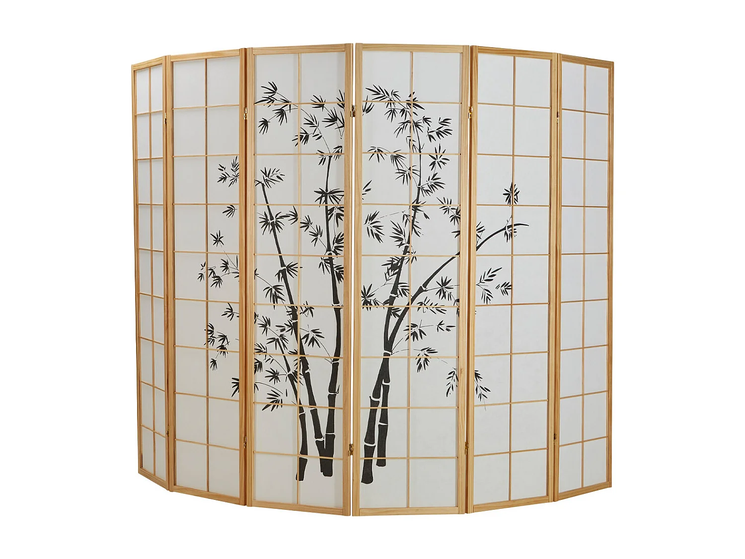 Paravent 263x179x2 cm papier de riz naturel