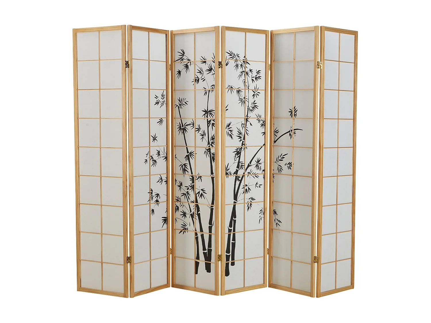 Paravent 263x179x2 cm papier de riz naturel