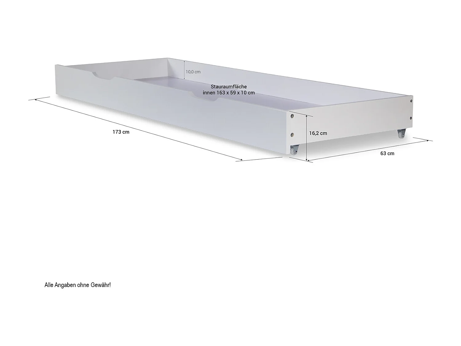 Bettkasten 173x63x16 cm Natur