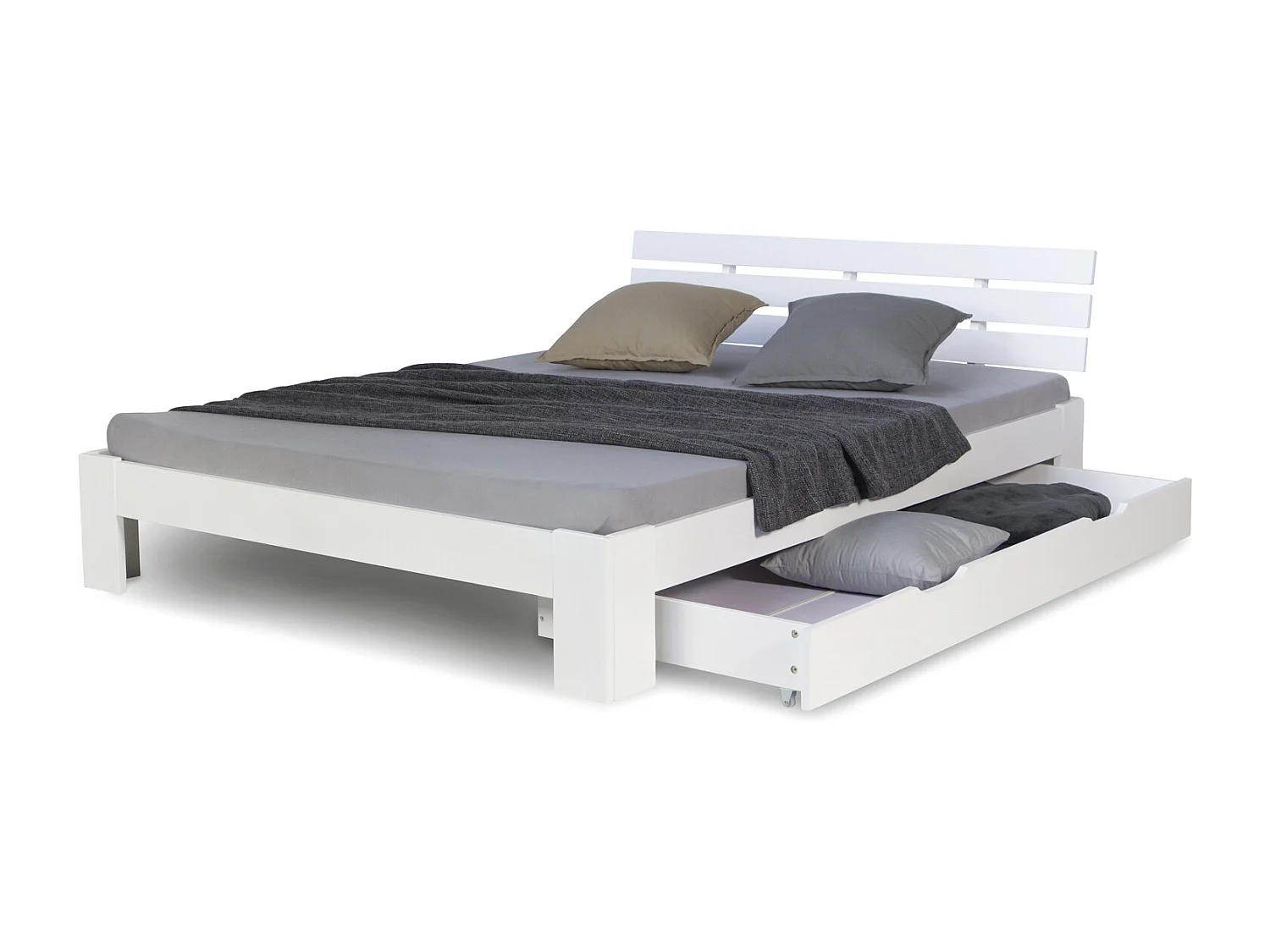 Tiroir de lit 173x63x16 cm blanc