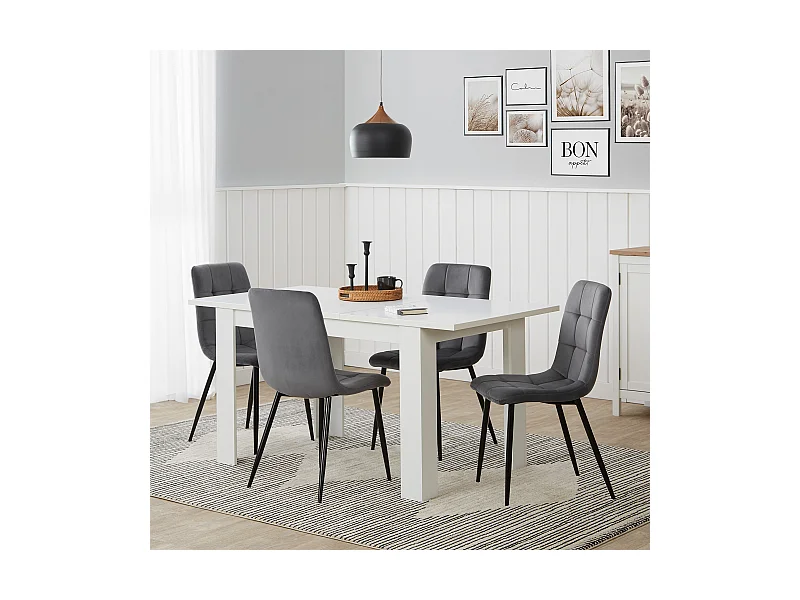 Table à manger 120x80x75 cm blanche