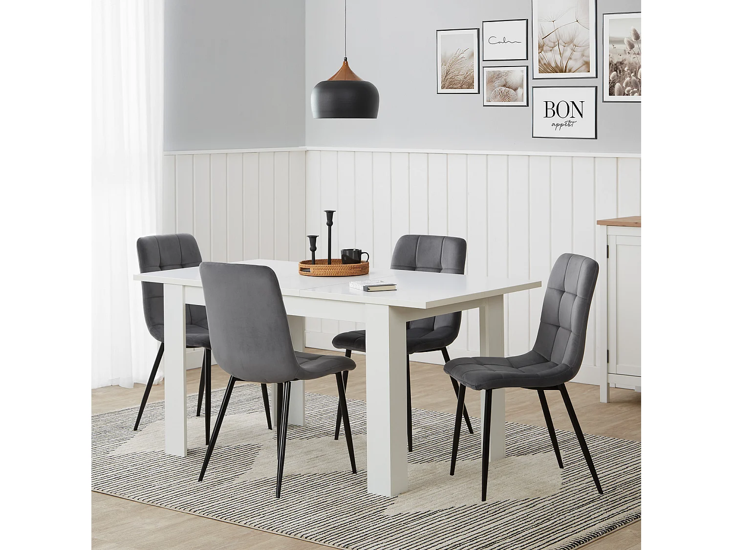 Table à manger 120x80x75 cm blanche