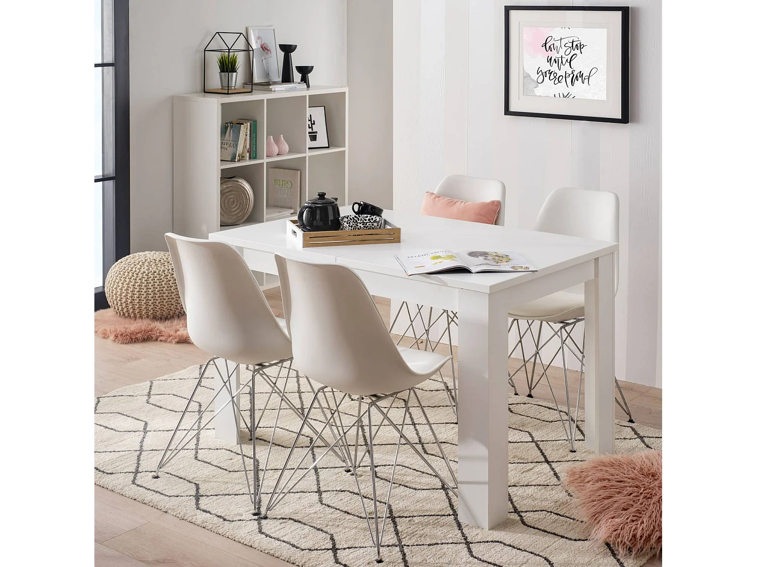 Table à manger 120x80x75 cm blanche