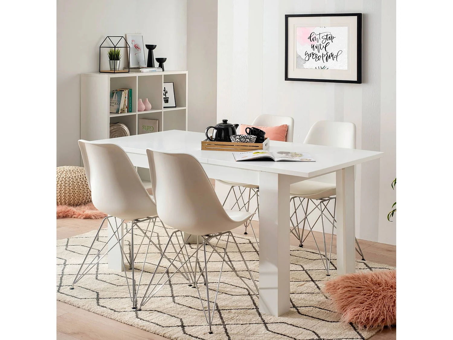 Table à manger 120x80x75 cm blanche