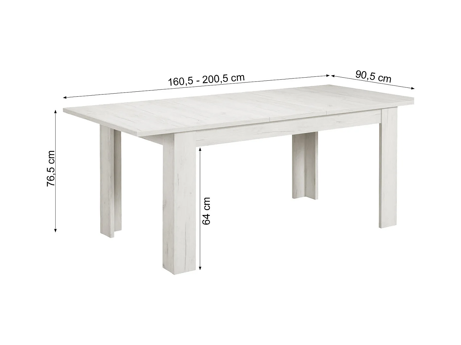 Table à manger 160x90x76 cm velours blanc gris