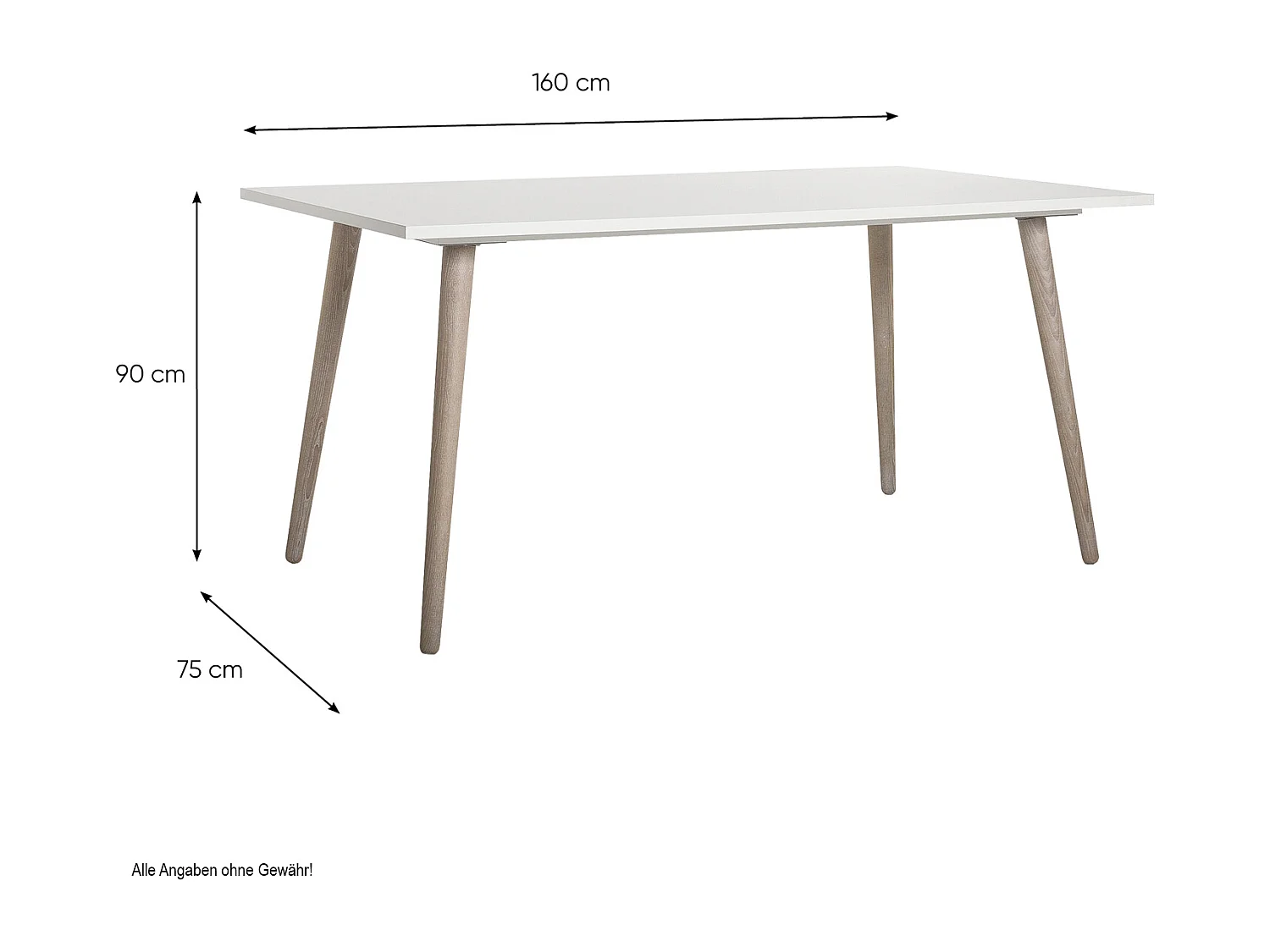 Table à Manger et Chaises 160x90x75 cm Blanc et Naturel Table de Cuisine Extensible avec Chaises Rembourrées Anthracite