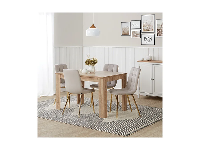 Table à manger 120x80x75 cm chêne sonoma naturel