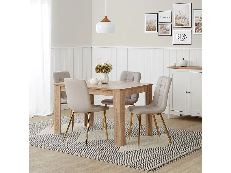 Table à manger 120x80x75 cm chêne sonoma naturel