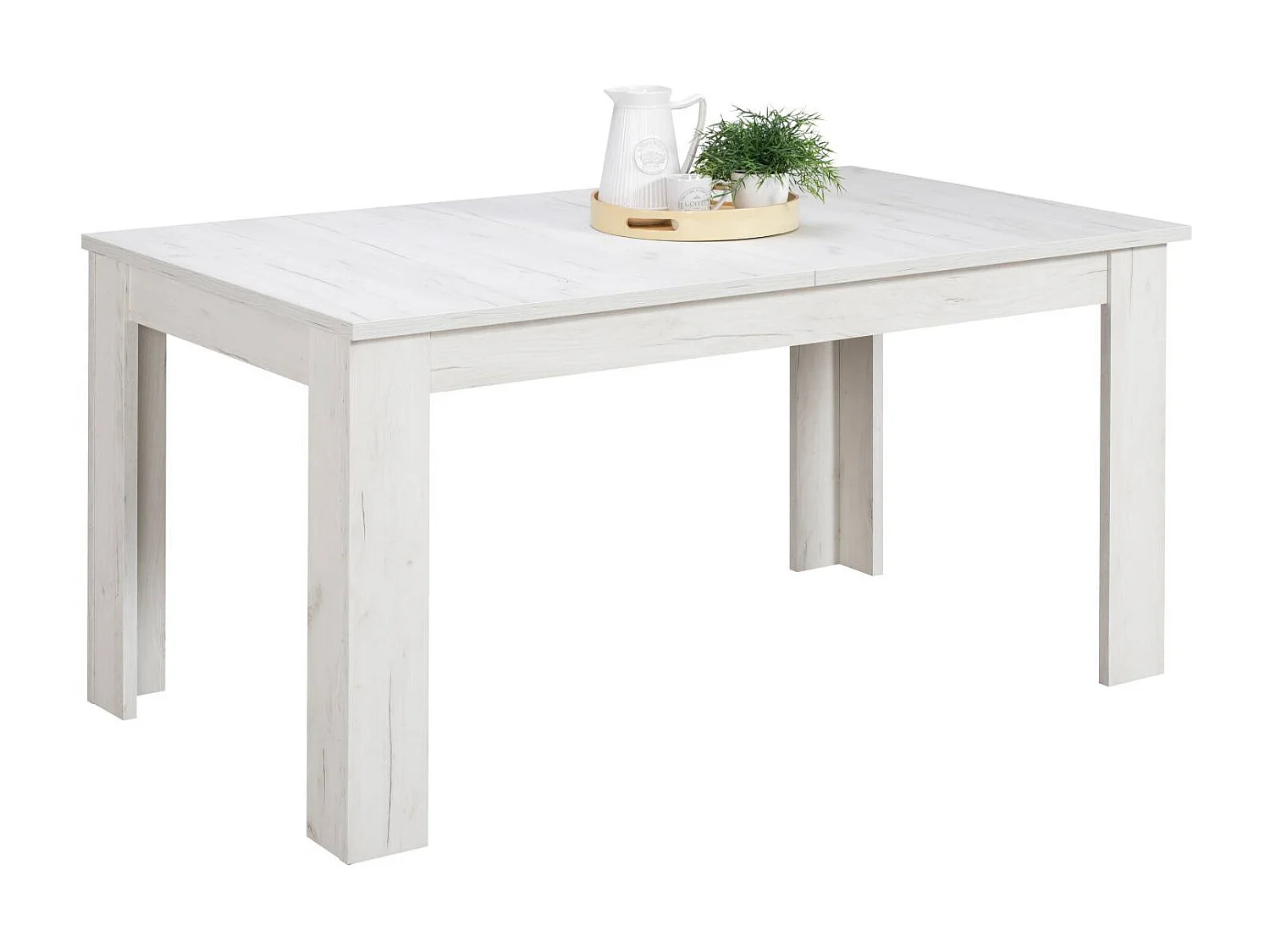 Table à manger 160x90x76 cm blanc anthracite