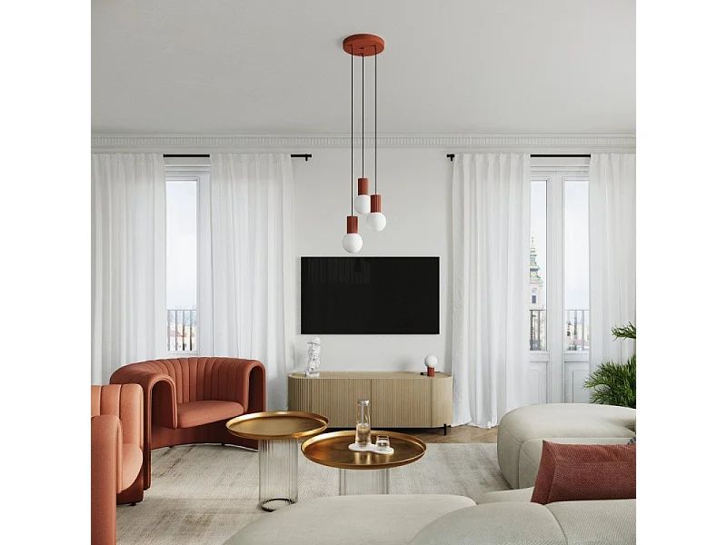 Lampe à poser Orbis rouge ochra