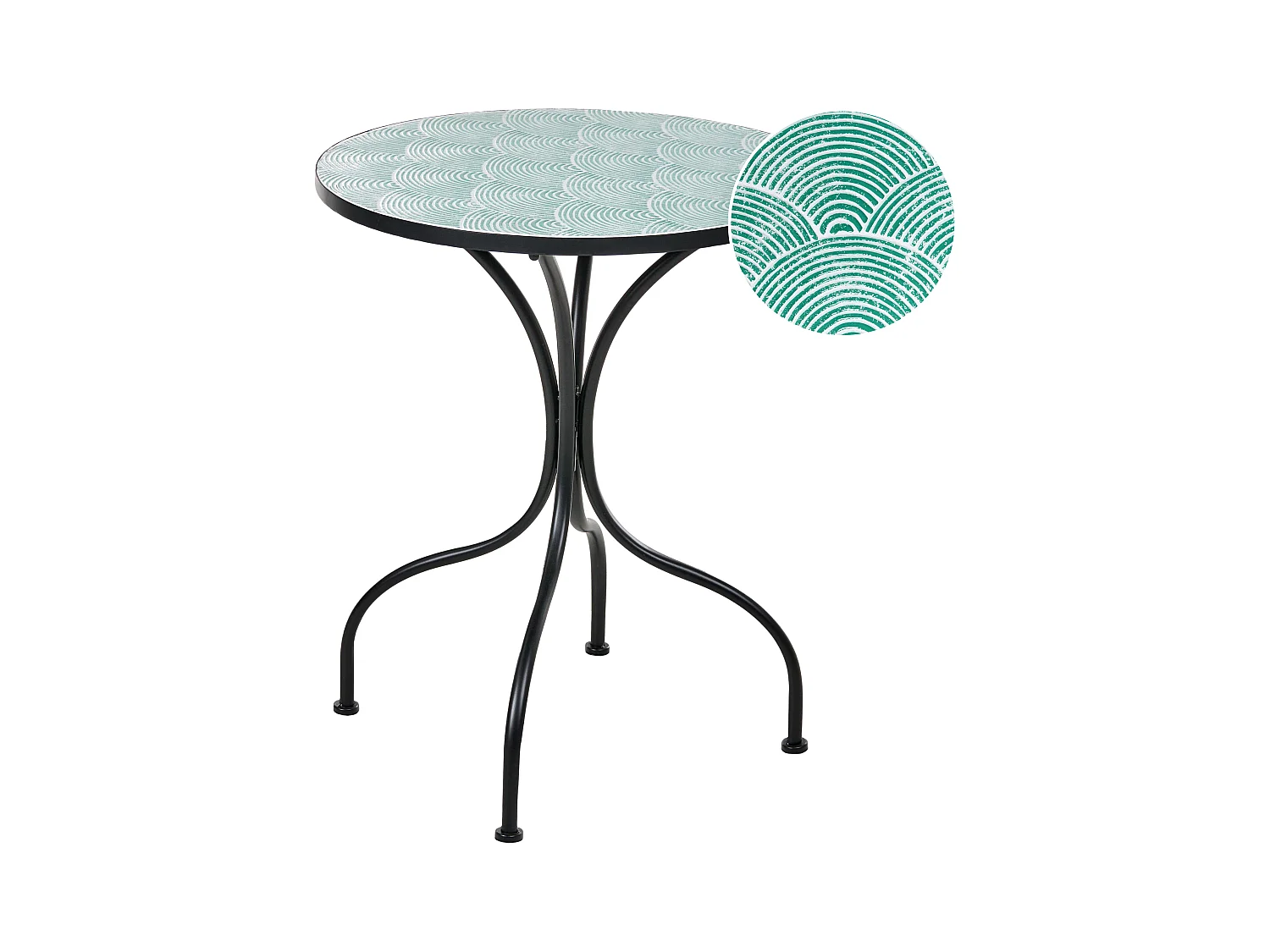 Table bistrot ANAPO 60 cm 60 cm Métal Noir