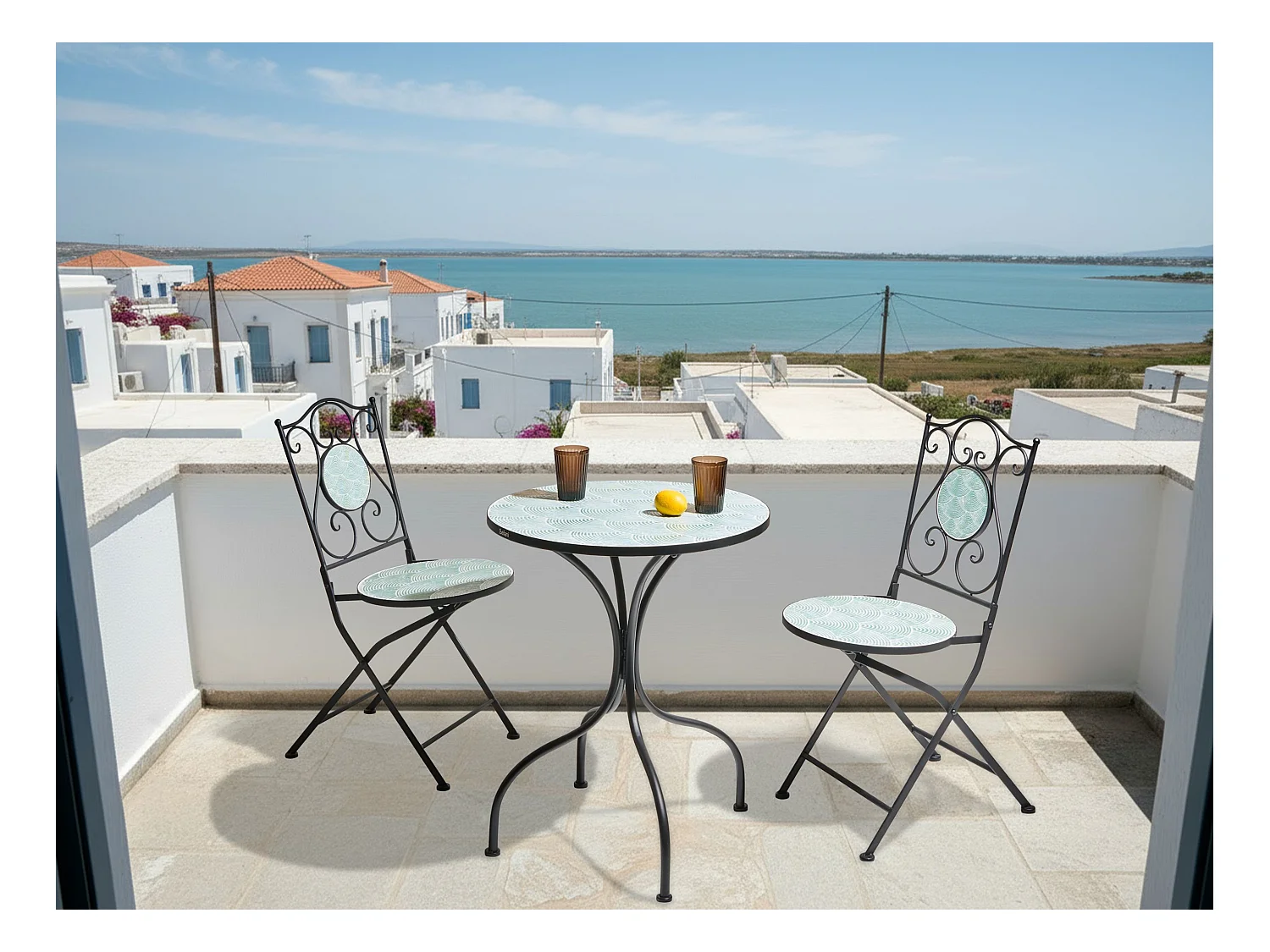 Table bistrot ANAPO 60 cm 60 cm Métal Noir