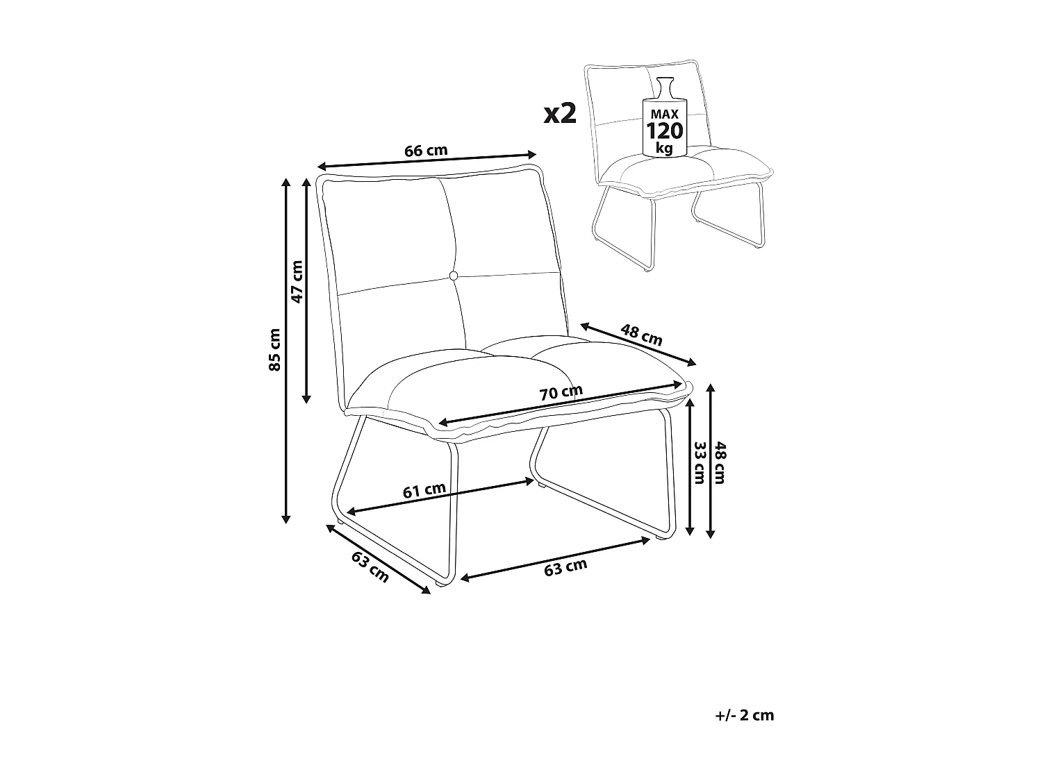 Lot de 2 fauteuils BJASTA Velours côtelé Beige