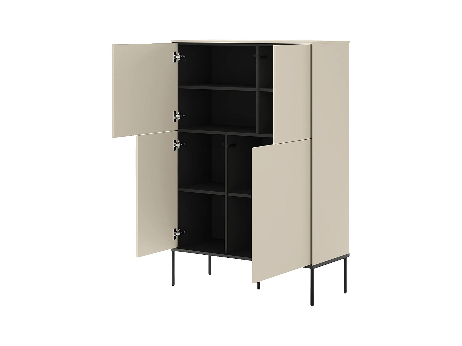 Buffet haut 4 portes – crème – 95 cm – BELLEZO