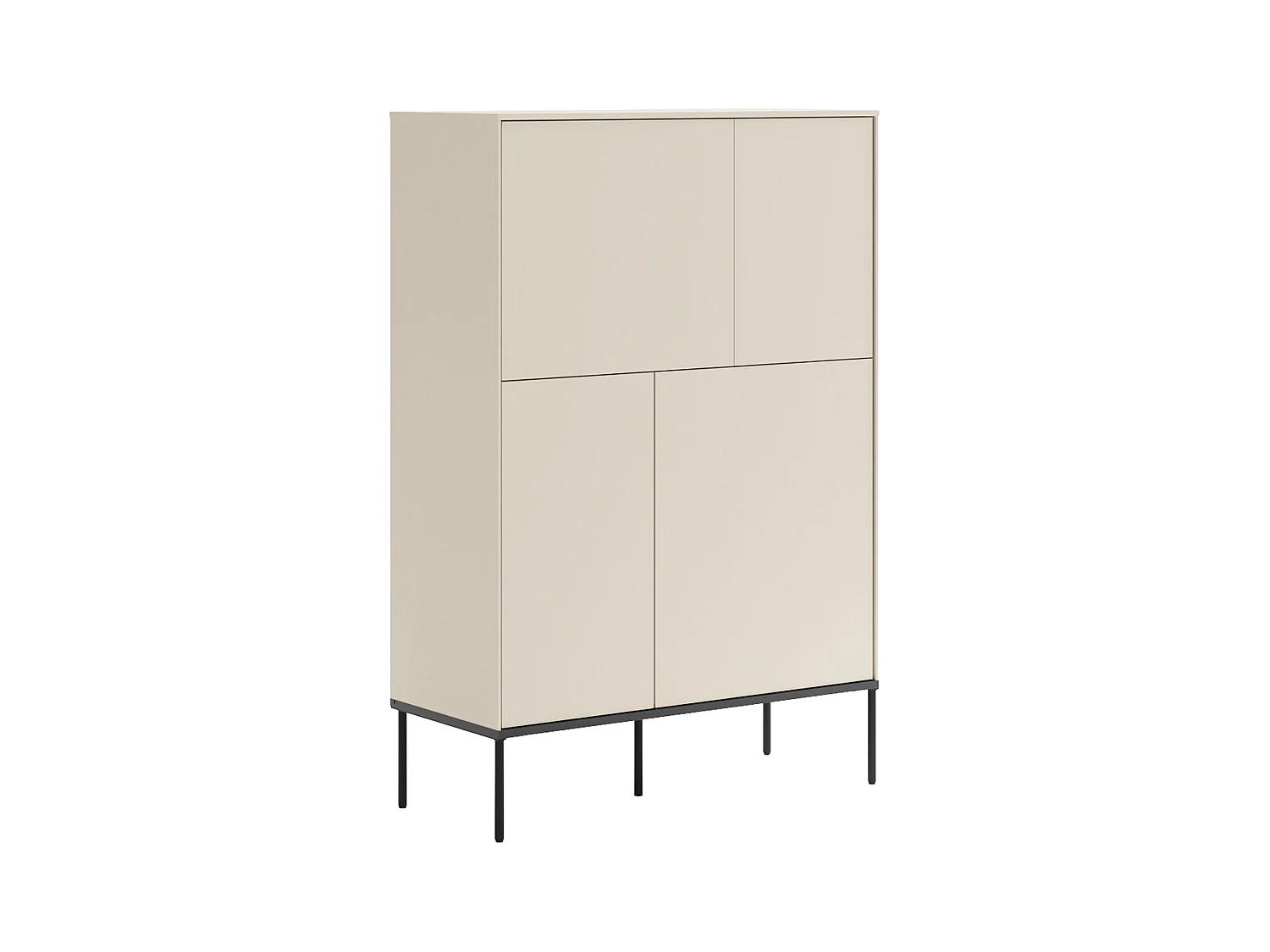 Buffet haut 4 portes – crème – 95 cm – BELLEZO