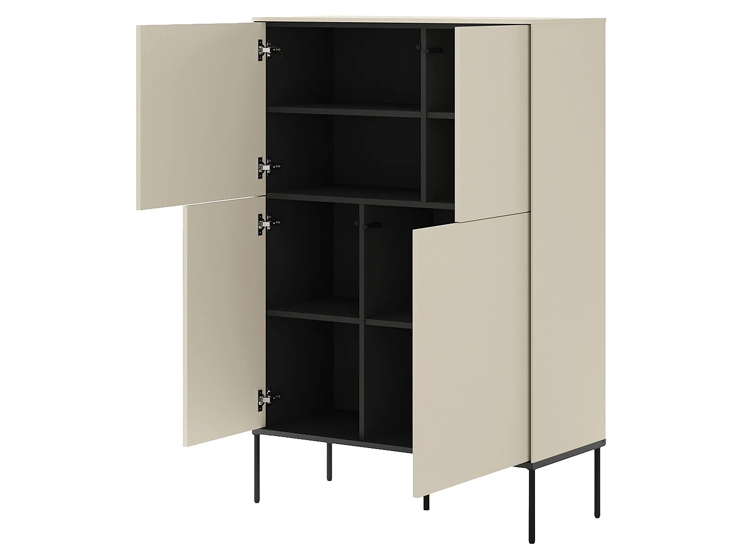 Buffet haut 4 portes – crème – 95 cm – BELLEZO