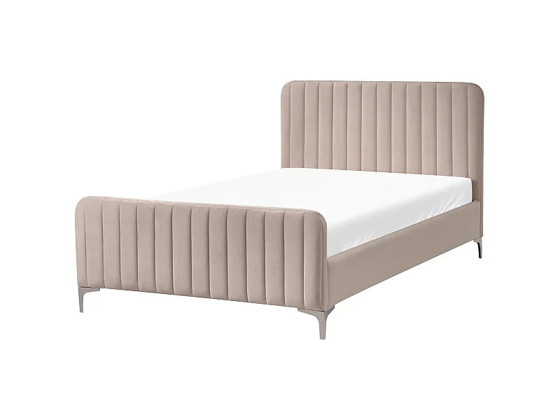 Lit avec sommier Velours LUNAN 120 x 200 cm Taupe