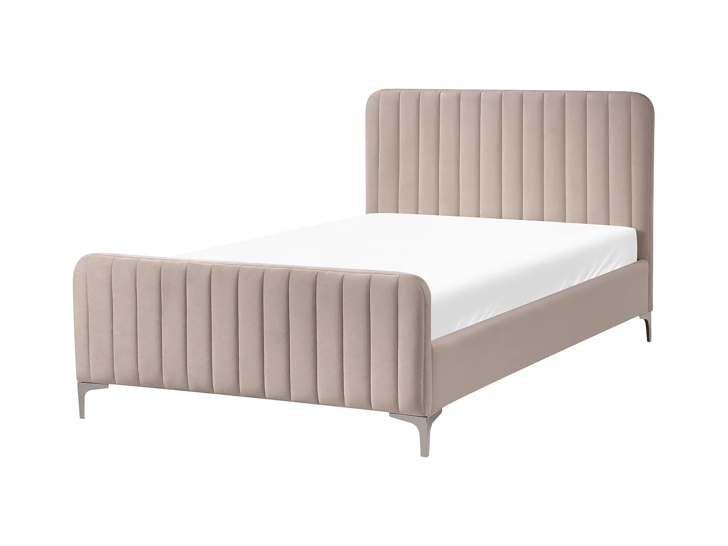 Lit avec sommier Velours LUNAN 120 x 200 cm Taupe
