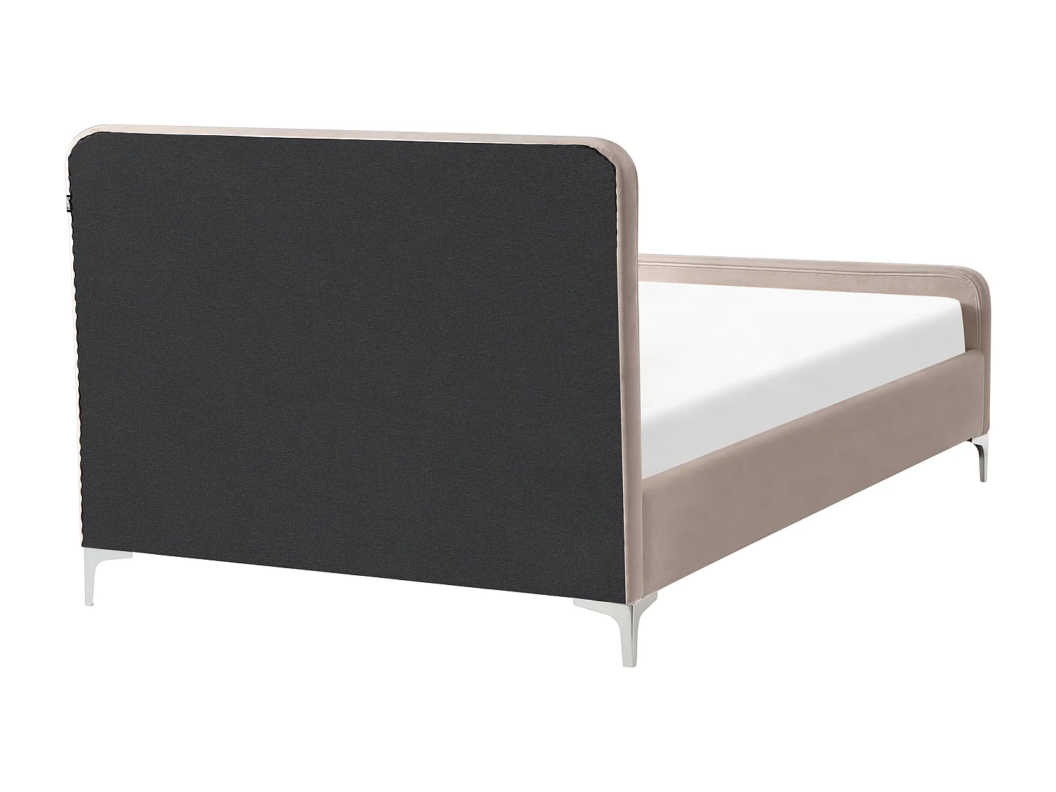 Lit avec sommier Velours LUNAN 120 x 200 cm Taupe