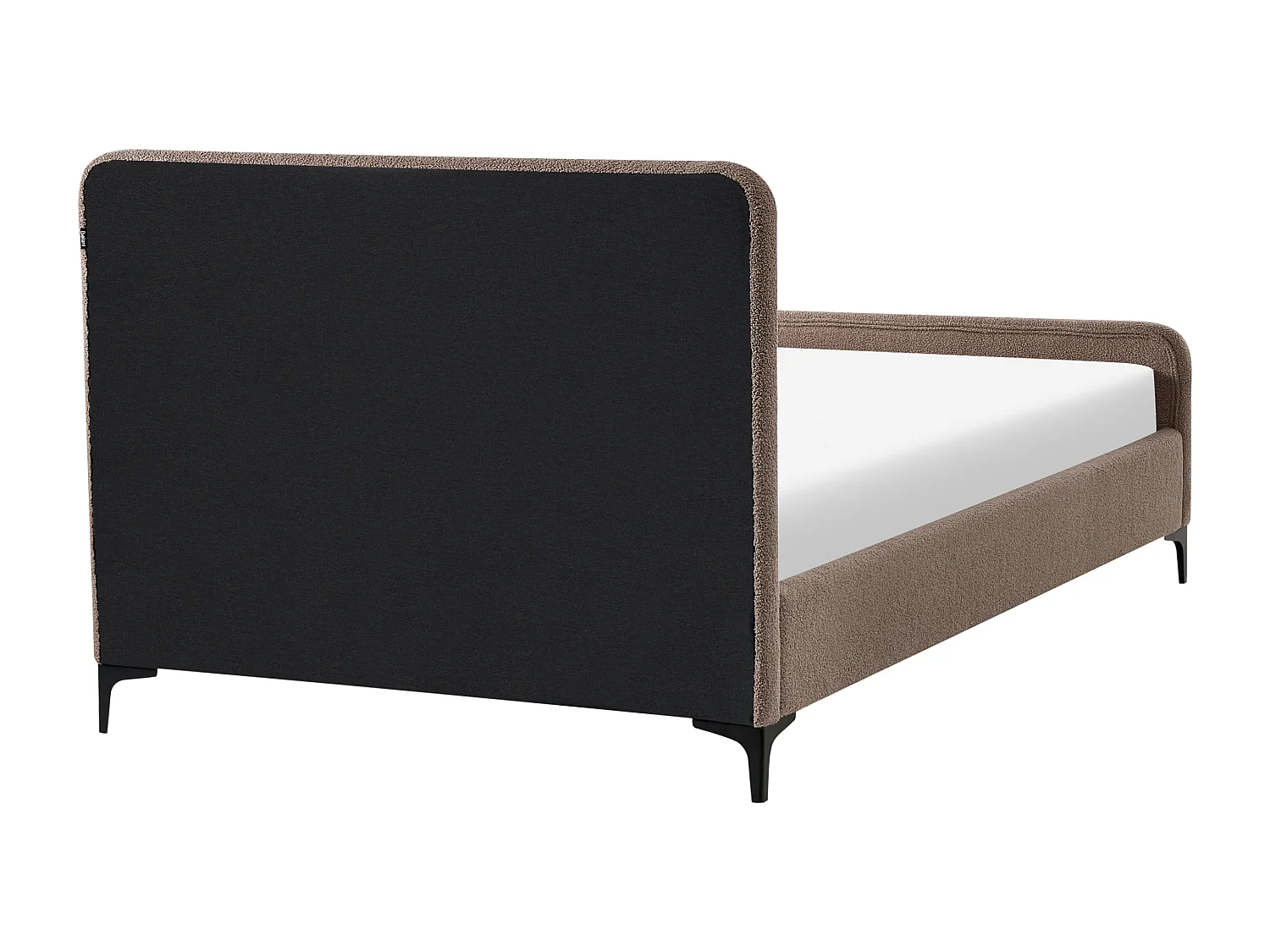 Lit avec sommier Bouclé LUNAN 120 x 200 cm Taupe