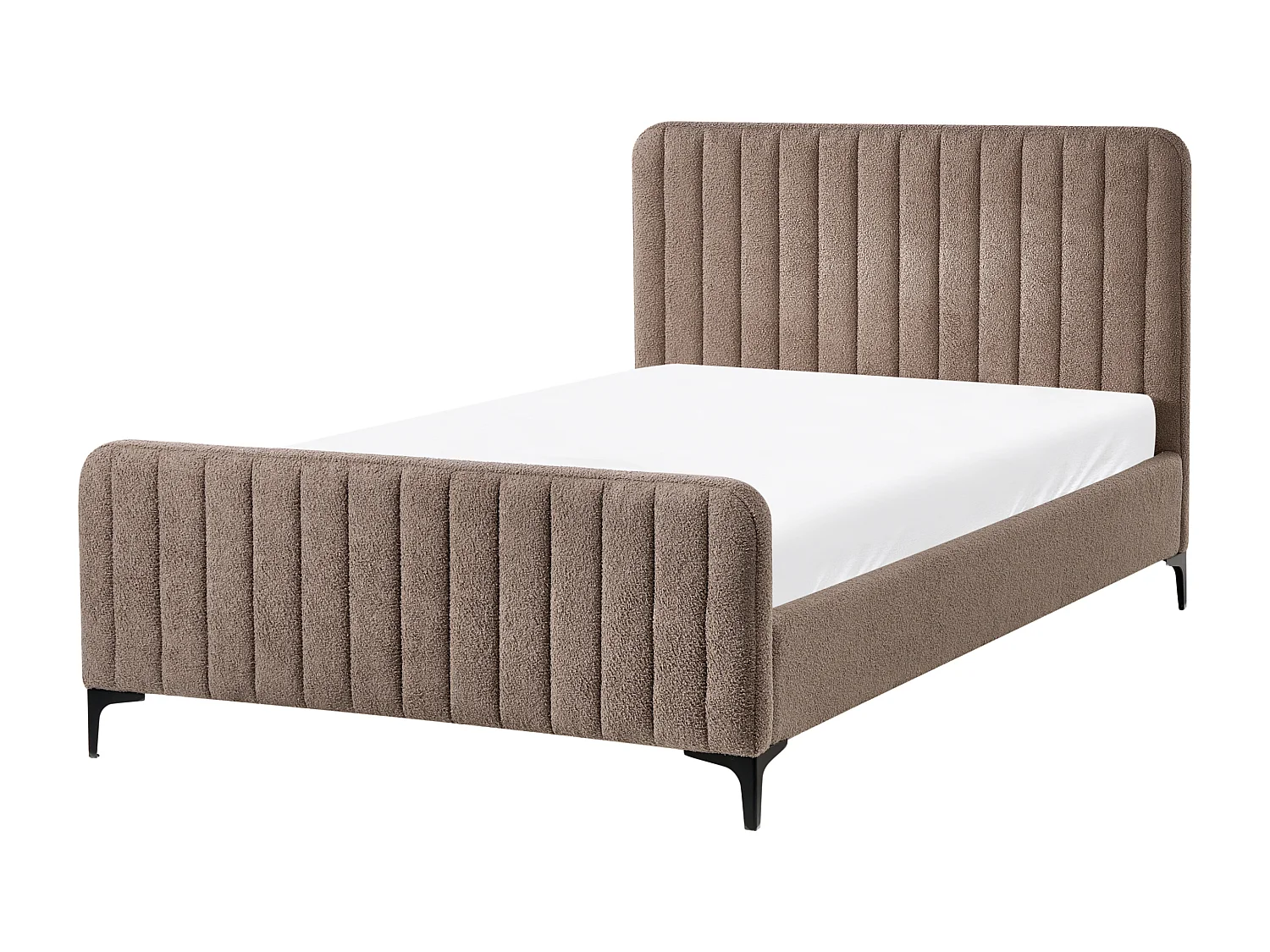 Lit avec sommier Bouclé LUNAN 120 x 200 cm Taupe