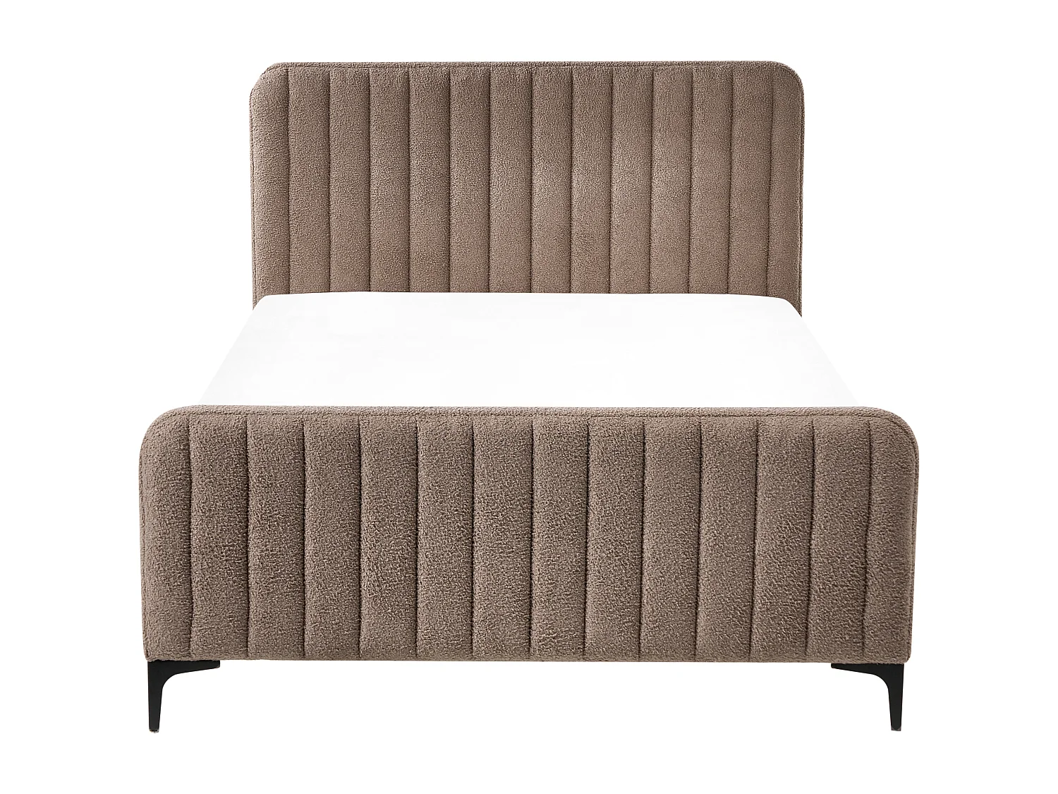 Lit avec sommier Bouclé LUNAN 120 x 200 cm Taupe