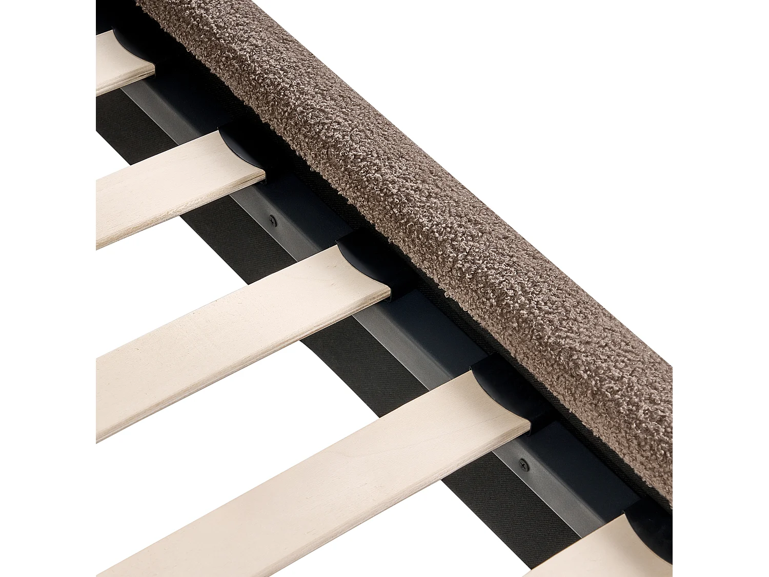 Lit avec sommier Bouclé LUNAN 120 x 200 cm Taupe