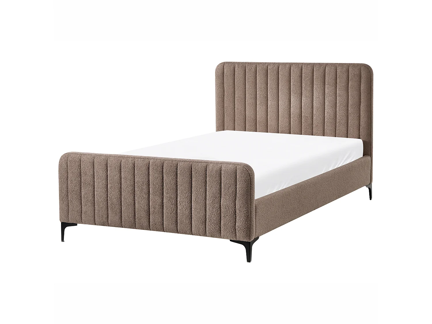 Lit avec sommier Bouclé LUNAN 120 x 200 cm Taupe