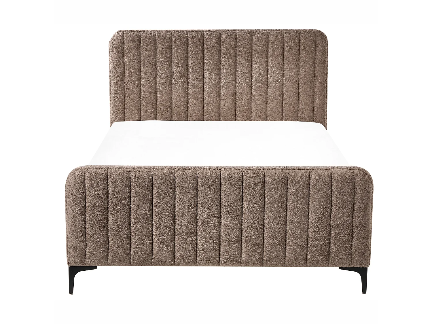 Lit avec sommier Bouclé LUNAN 120 x 200 cm Taupe